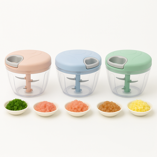 1Pc Manual Food Chopper (Assorted) – 900ml Hand‑Pull Vegetable & Fruit Dicer