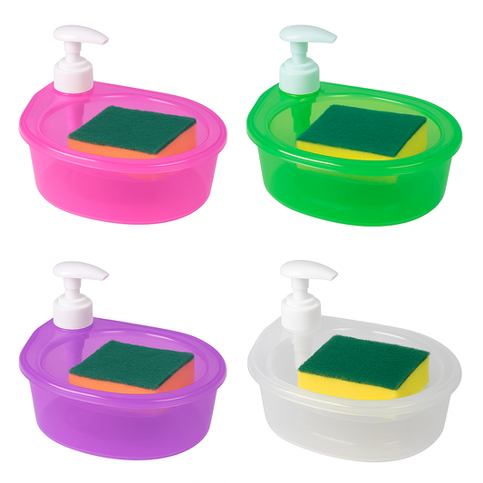 1 Pc Plastic Soap Dispenser with Sponge Holder