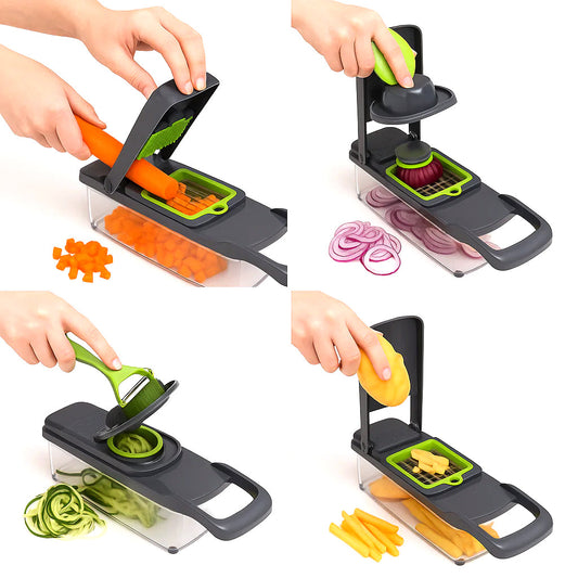 1pc Nicer Dicer 14-Piece Multi-Function Chopper & Slicer